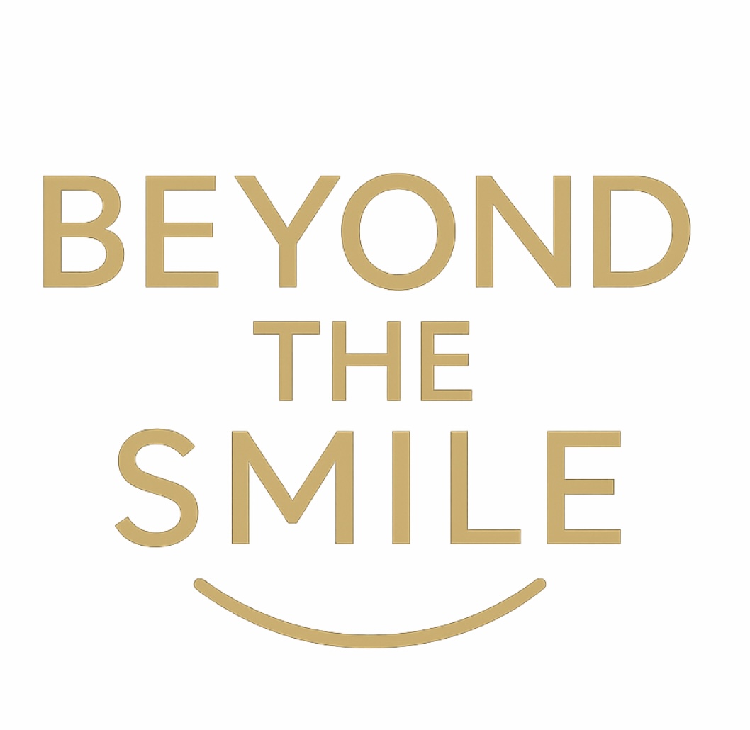 Beyond the smile gold writing